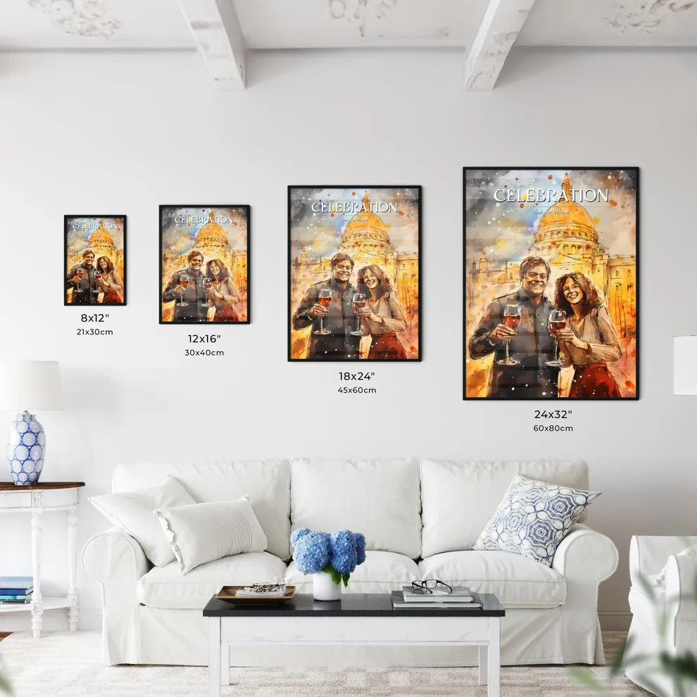 A Poster of happy people celebrating new yea - Kitchen Hangings