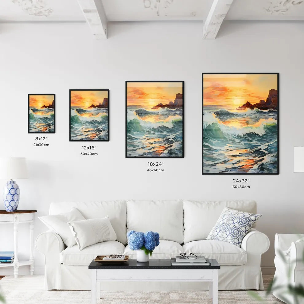 A Poster of breaking ocean wave falling - A  - Kitchen Hangings