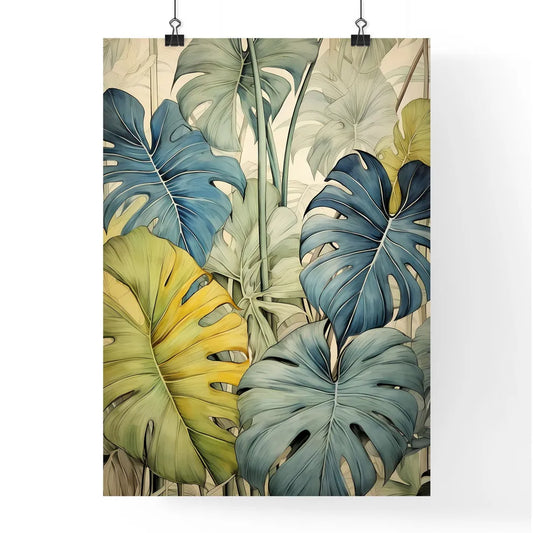 A Poster of tropical leaves - A Close Up O Poster