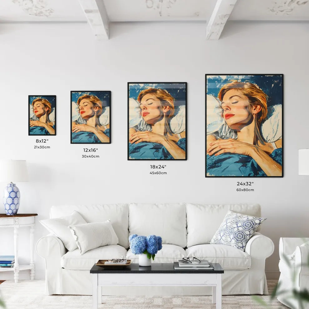 A Poster of painted portrait of woman in bed - Kitchen Hangings