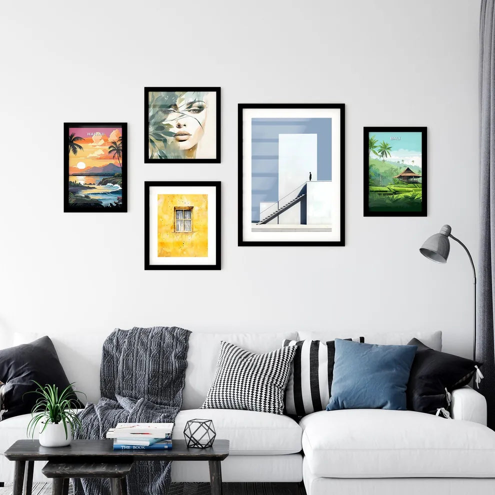 A Poster of diminished minimalism art - A Man Standing On A White Building Interior Design