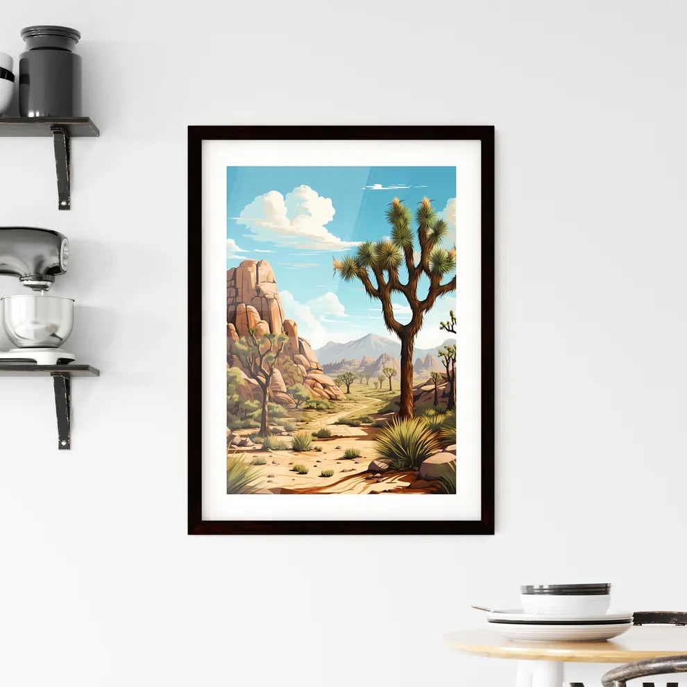A Poster of Joshua Tree California - A Deser Framed Print