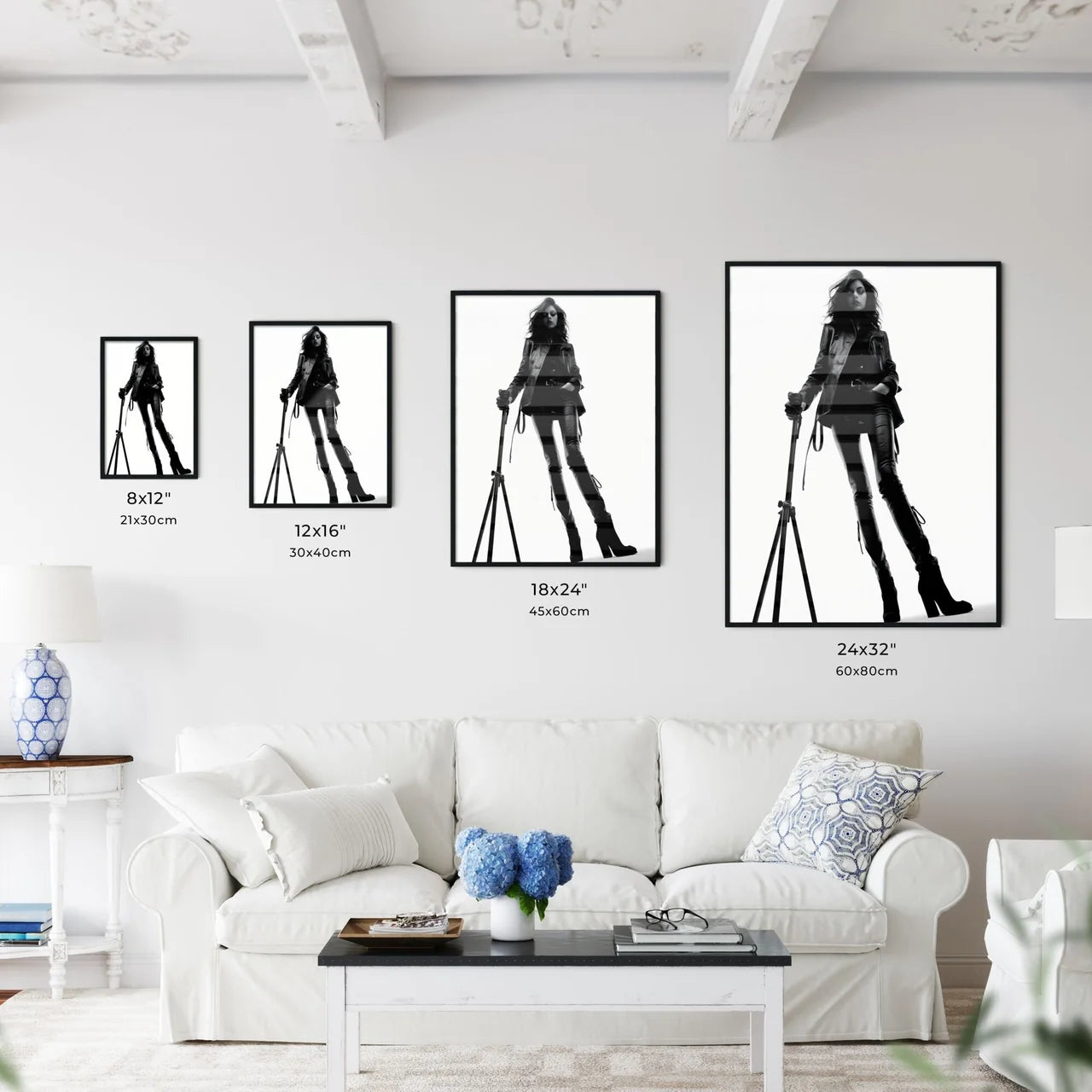 A Poster of girl model shooting low angle sh - Kitchen Hangings
