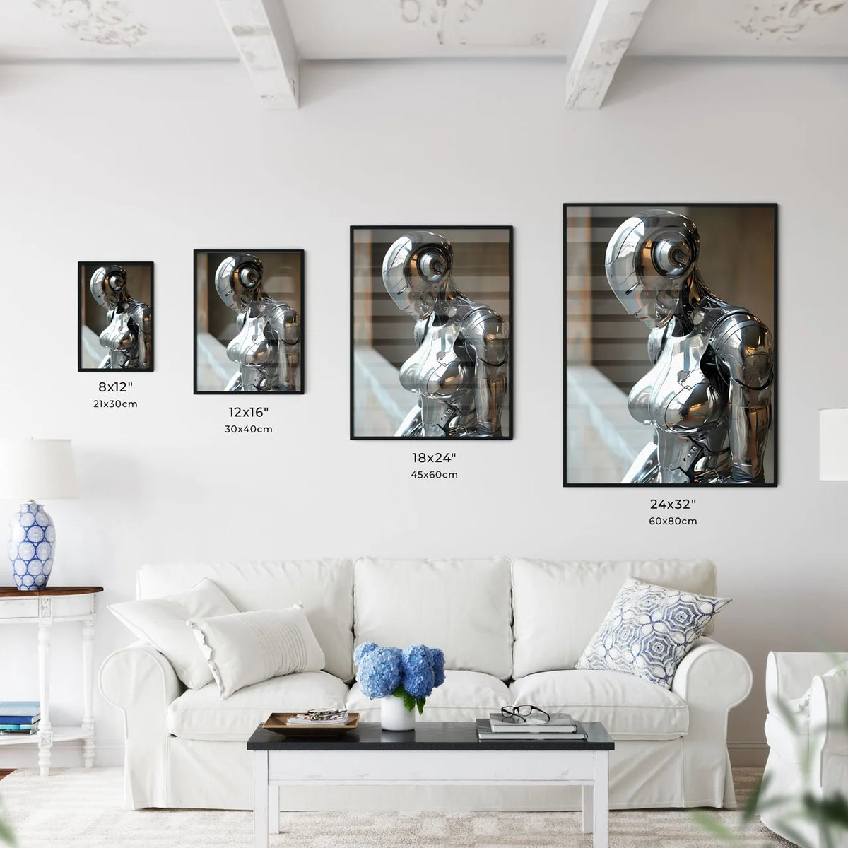 A Poster of a woman wearing chrome reflectiv - Kitchen Hangings