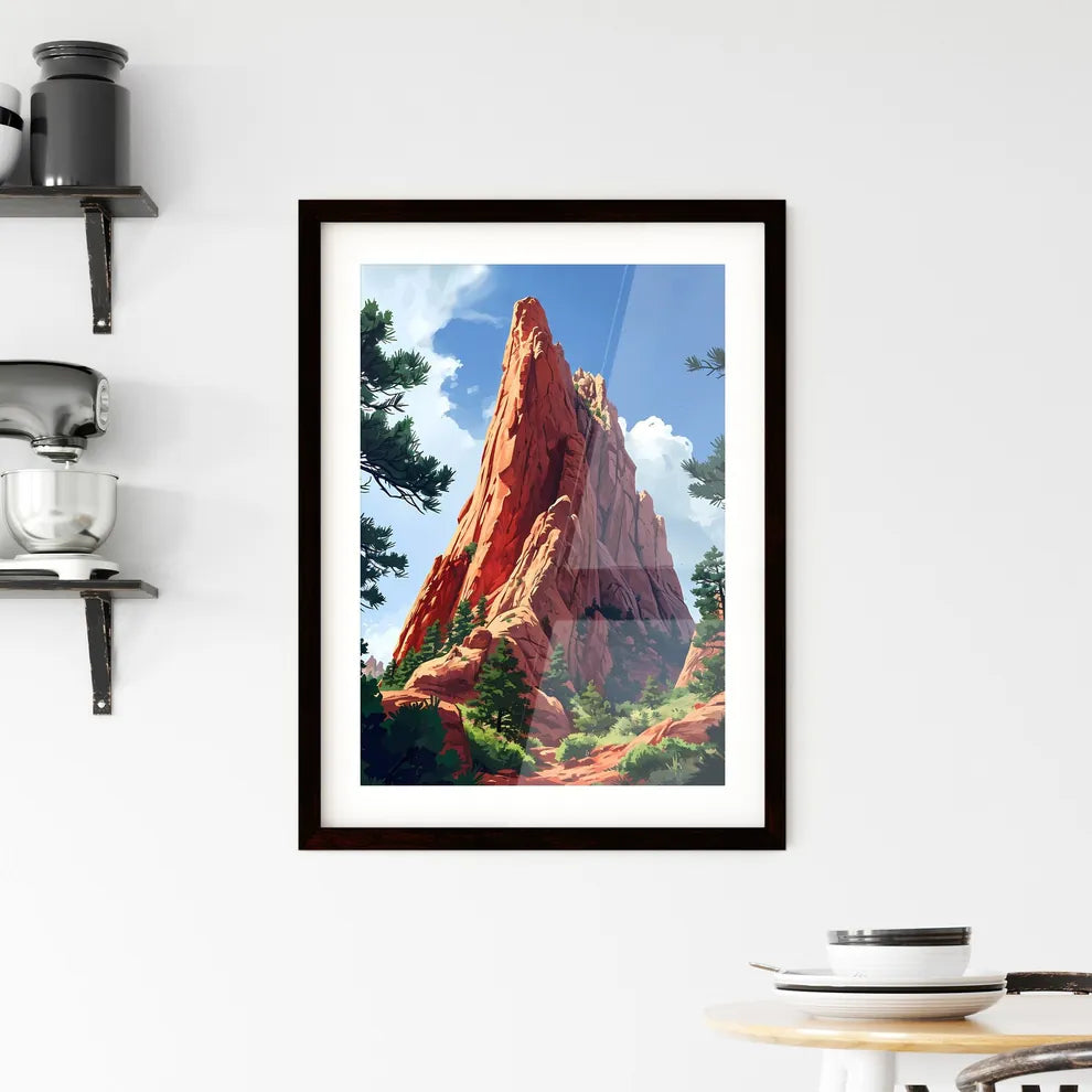 A Poster of Colorado Springs Art Sketch with Framed Print