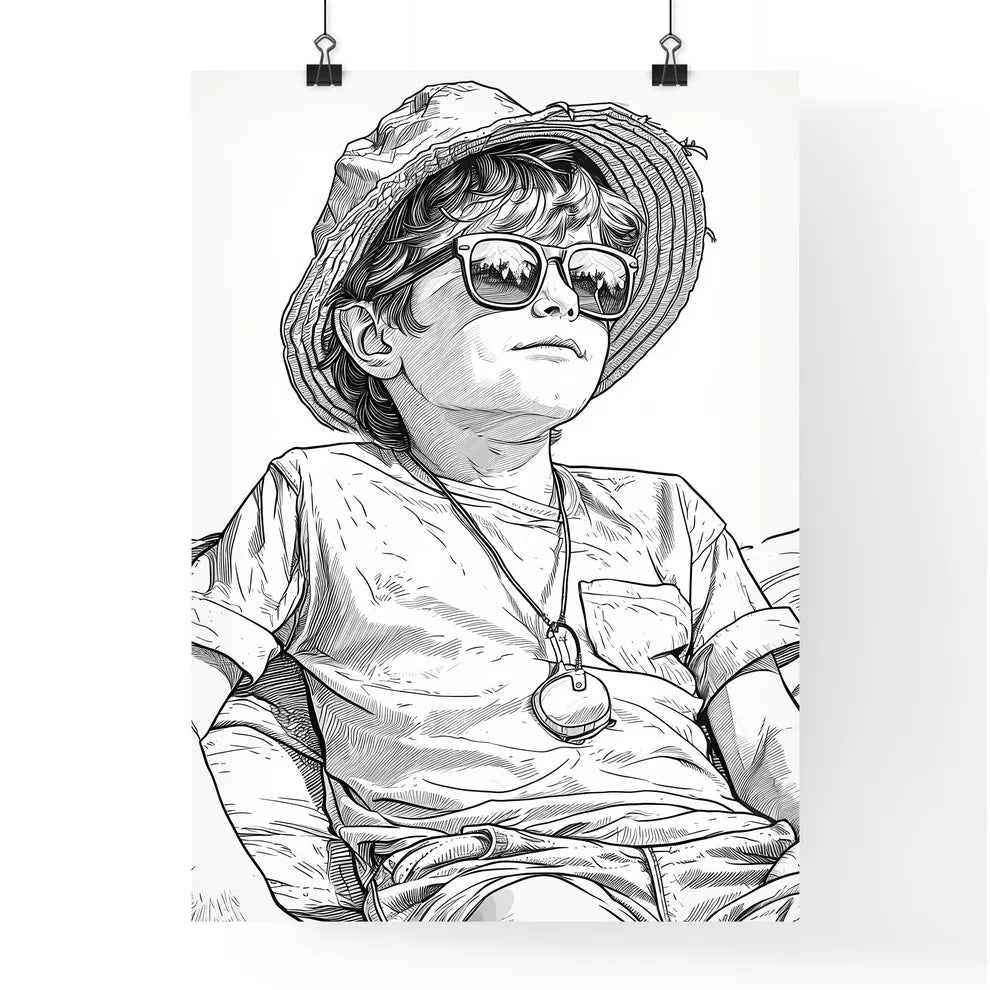 A Poster of coloring page for kids summer -  Poster