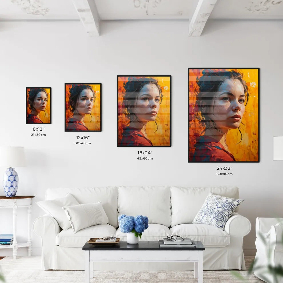 A Poster of painted portrait of woman in bed - Kitchen Hangings