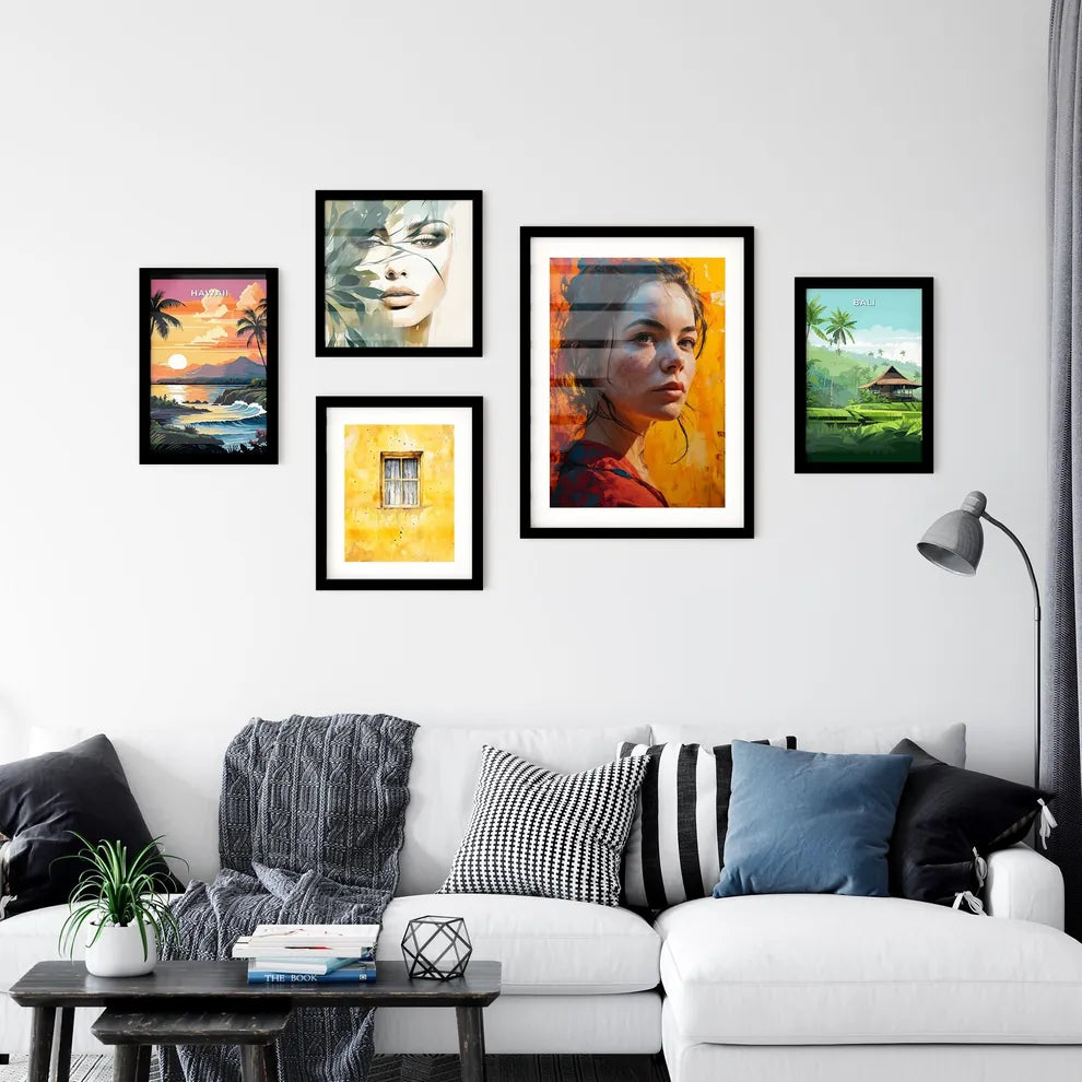 A Poster of painted portrait of woman in bed Wall Art