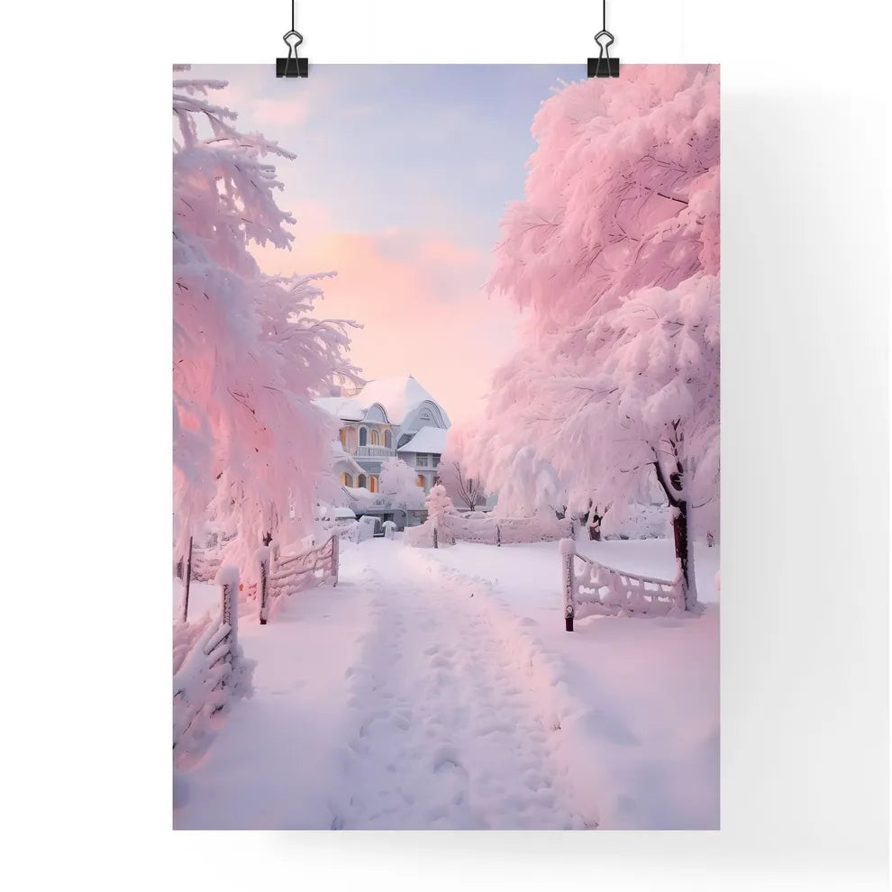 A Poster of beautiful snow scene - A Path In Poster