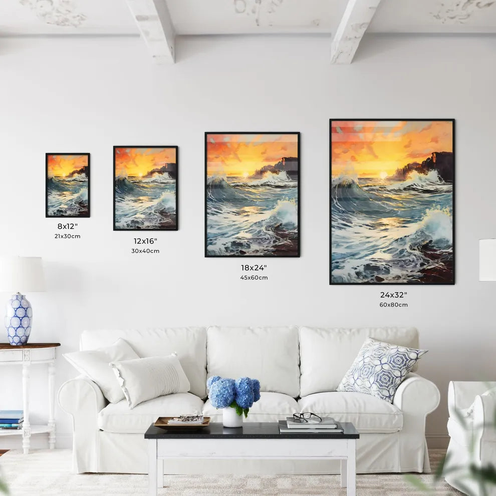 A Poster of breaking ocean wave falling - A  - Kitchen Hangings