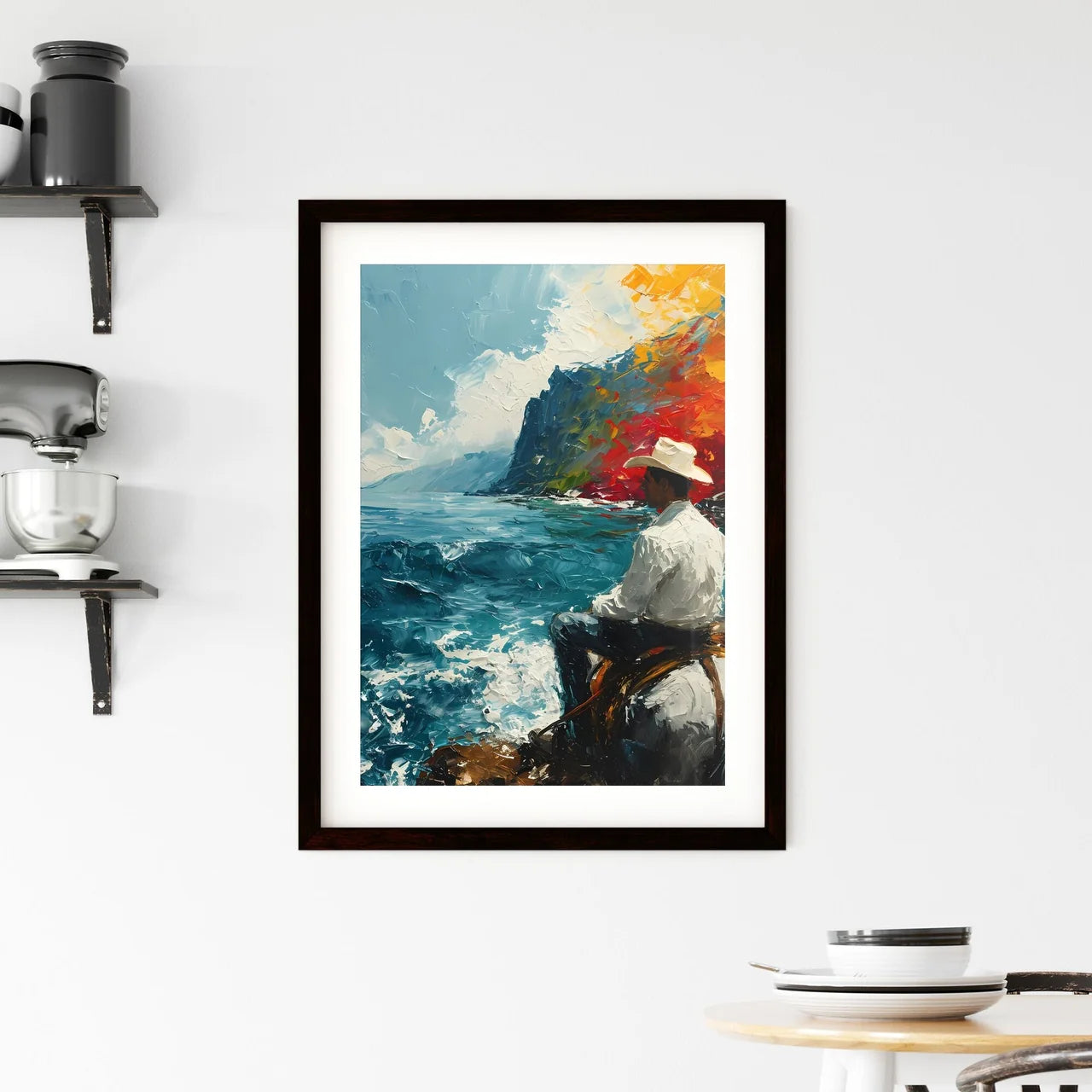 A Poster of de kooning style cowboy - A Man  Framed Print