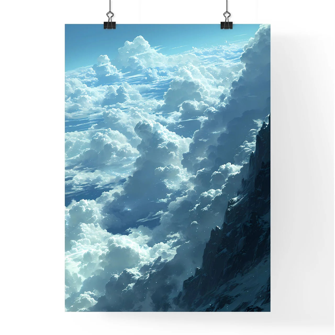 A Poster of Berlin Germany Skyline - Clouds  Poster