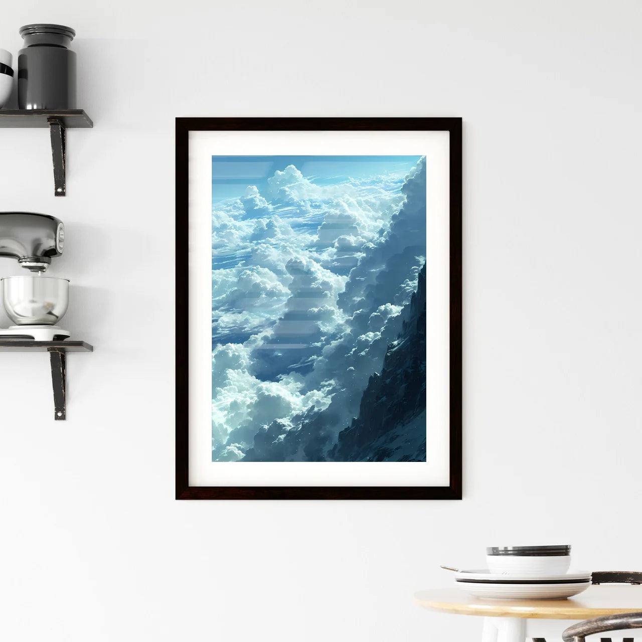 A Poster of Berlin Germany Skyline - Clouds  Framed Print