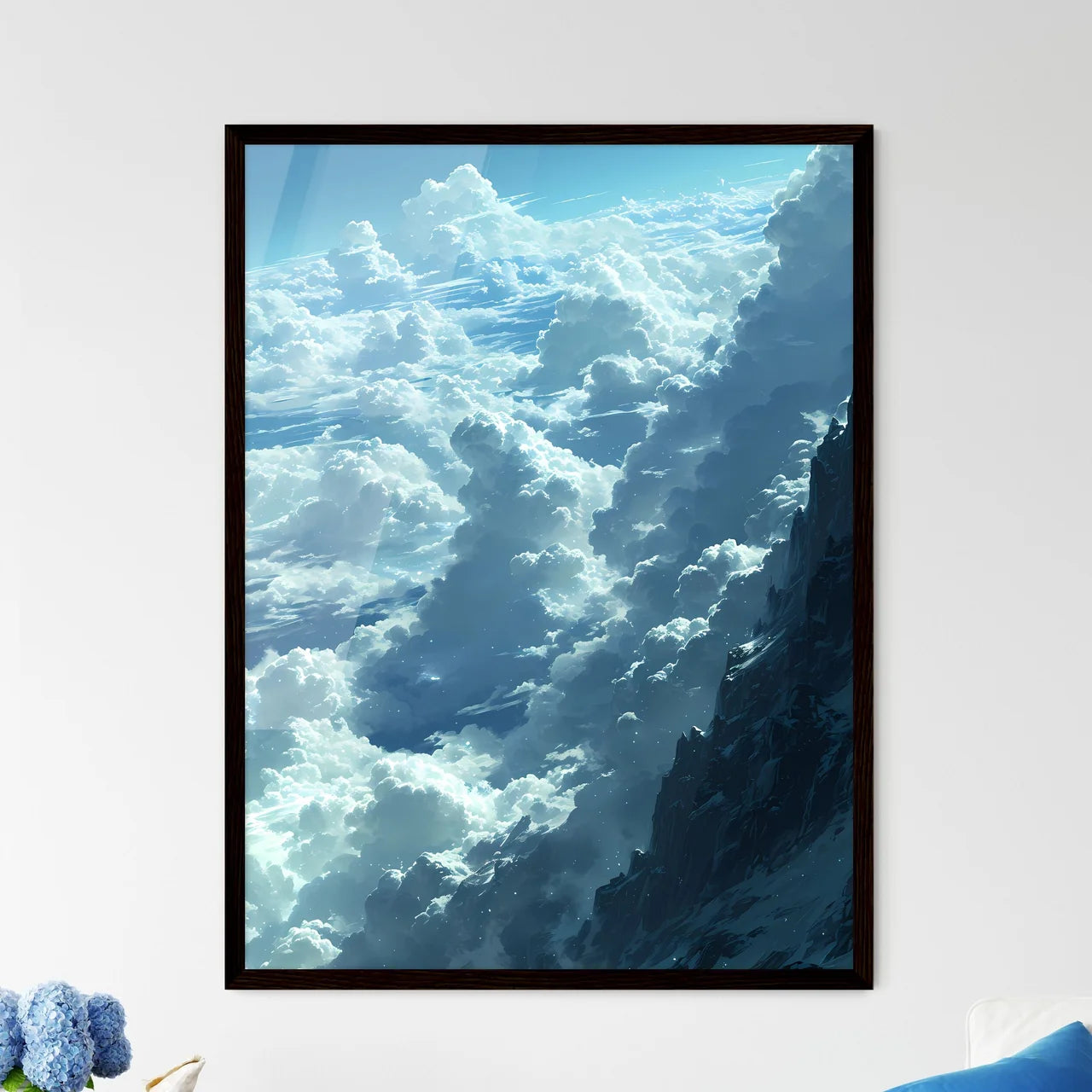 A Poster of Berlin Germany Skyline - Clouds  - Framed Art Print