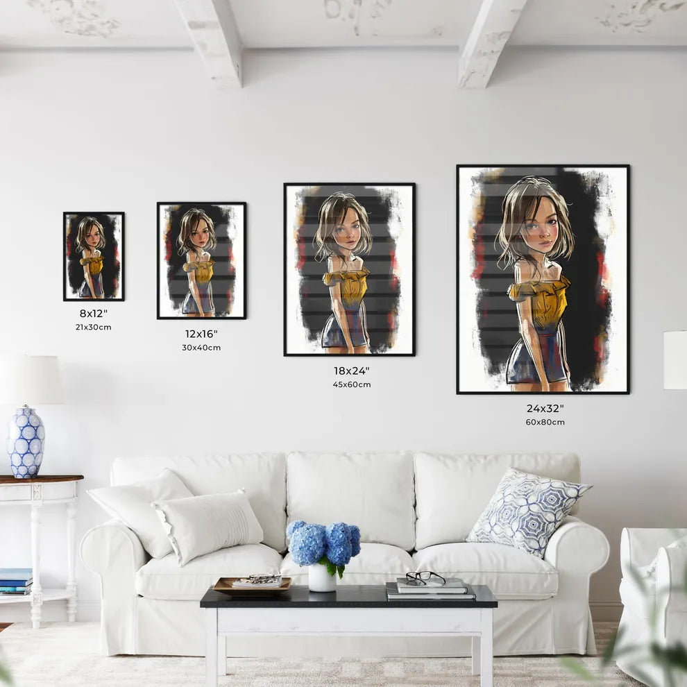 A Poster of cartoon illustration of a beauti - Kitchen Hangings