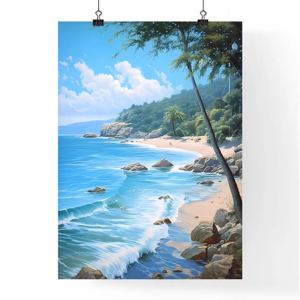 A Poster of Azure coast beautiful seashore - Poster