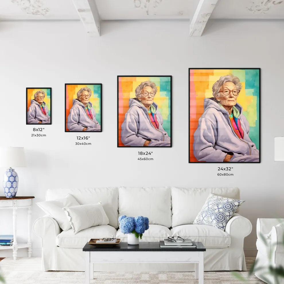 A Poster of Woman in her 70s wearing a styli - Kitchen Hangings