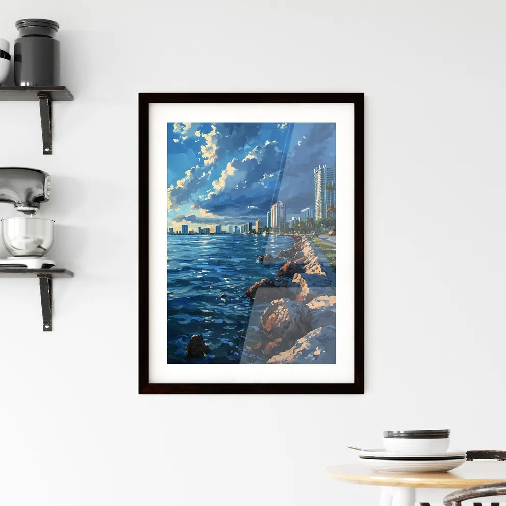 A Poster of Miami Skyline - A City Next To The Water Custom Print