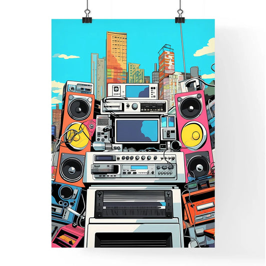 A Poster of an illustration of 80s rap song  Poster