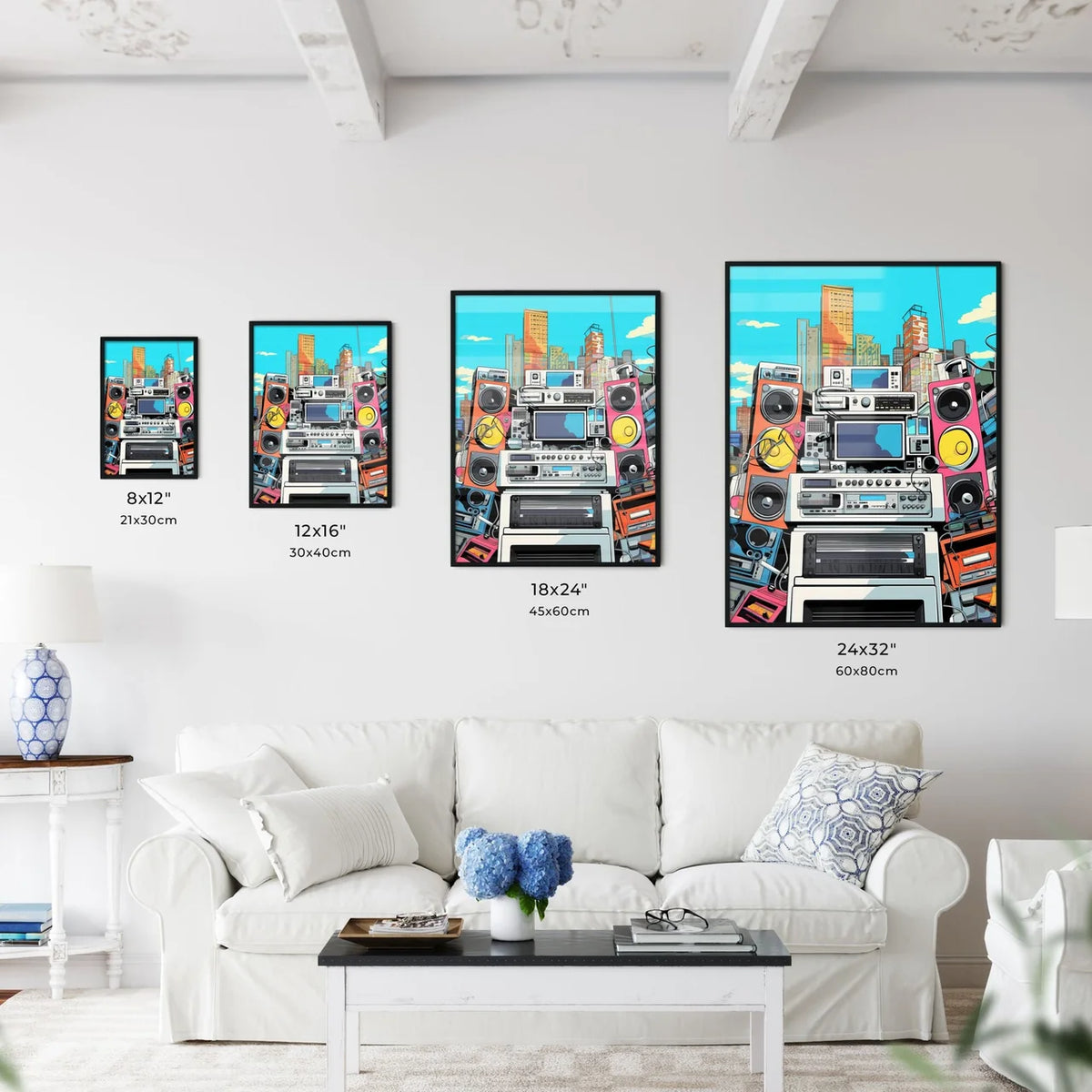 A Poster of an illustration of 80s rap song  - Kitchen Hangings
