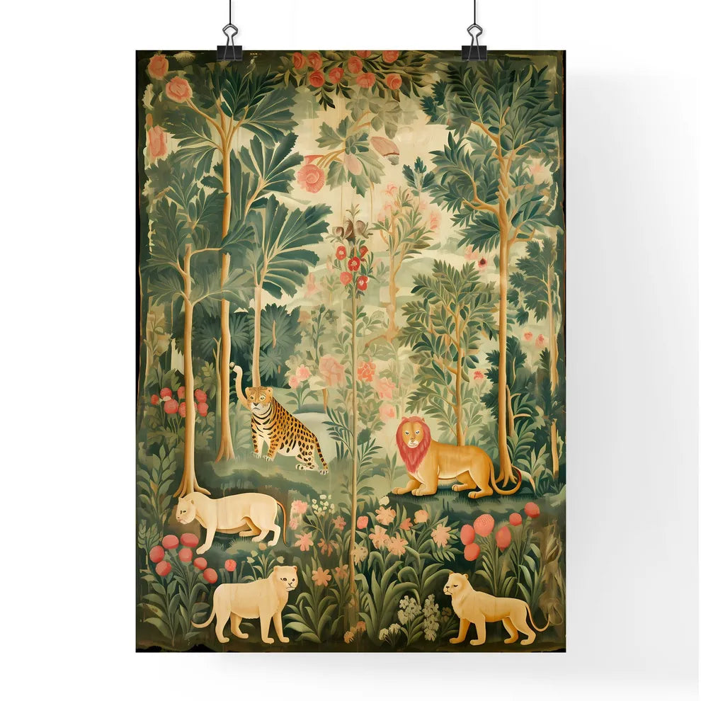 A Poster of lions owls and other animals  Poster