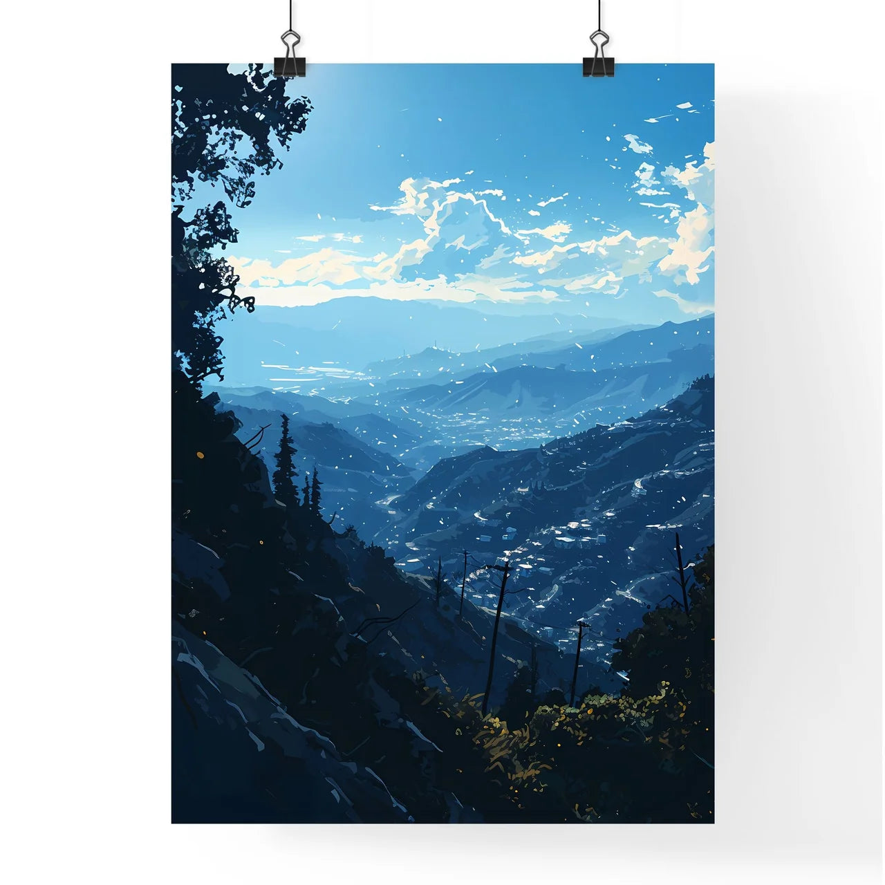A Poster of Hollywood California Skyline - A Poster