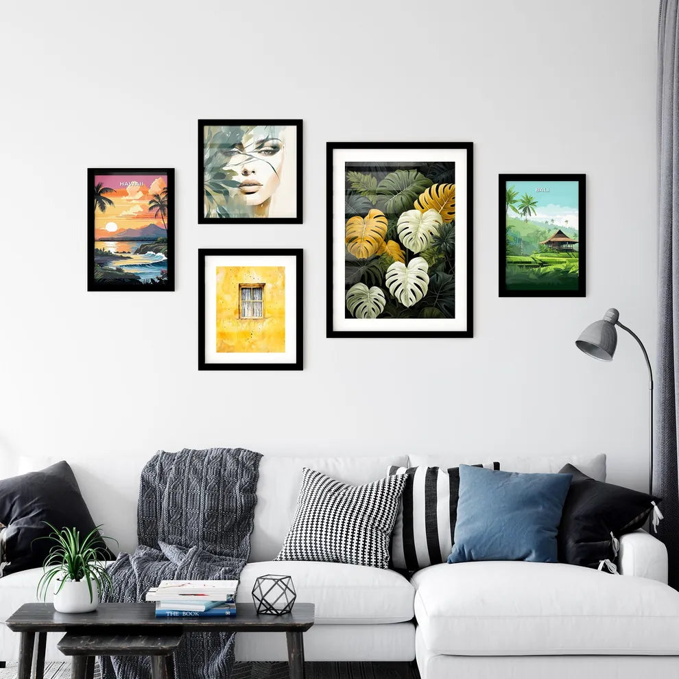 A Poster of monochrome monstera tropical lea Wall Art