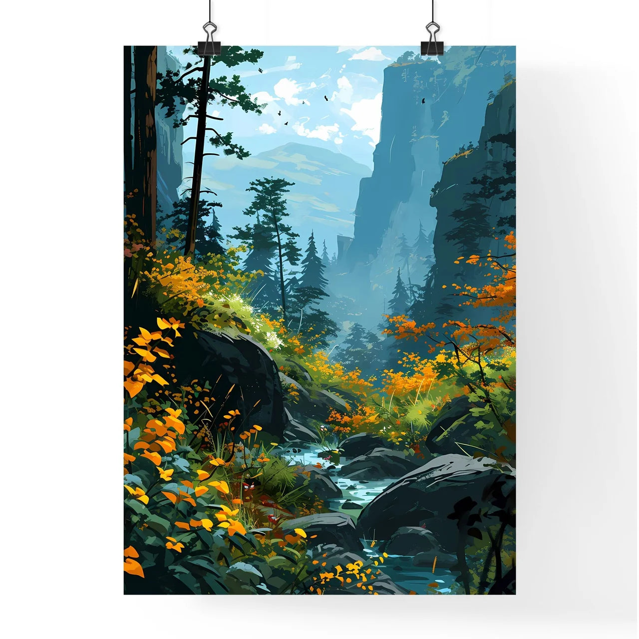 A Poster of Rainforests landscape - A River  Poster
