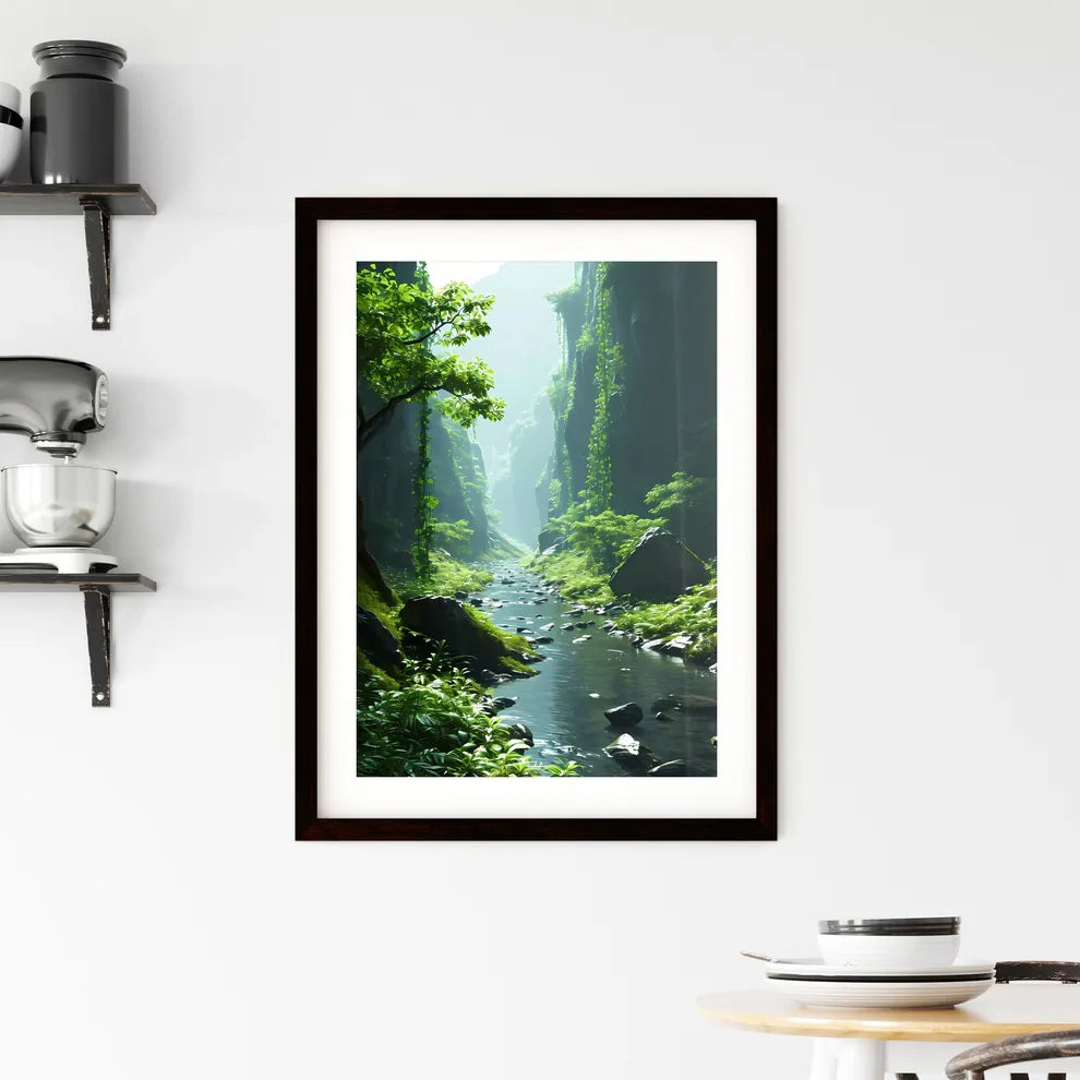 A Poster of Rainforests landscape  Framed Print