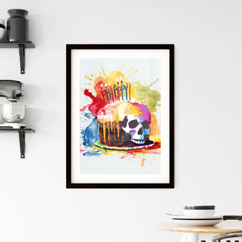 A Poster of happy birthday splatter picture  Framed Print