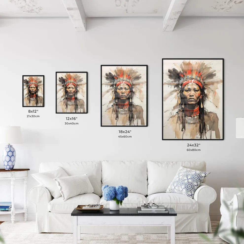 A Poster of indigenous portrait - A Painting - Kitchen Hangings
