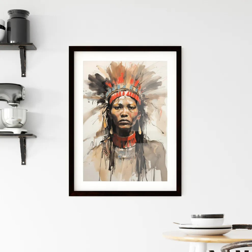 A Poster of indigenous portrait - A Painting Framed Print