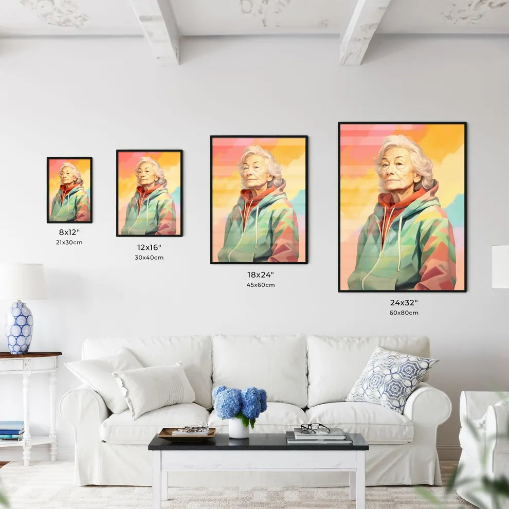 A Poster of Woman in her 70s wearing a styli - Kitchen Hangings