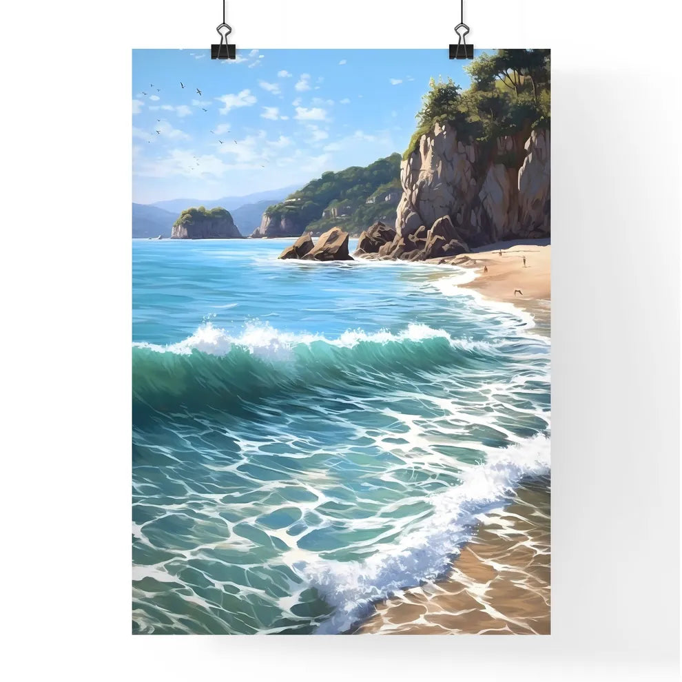A Poster of Azure coast beautiful seashore - Poster