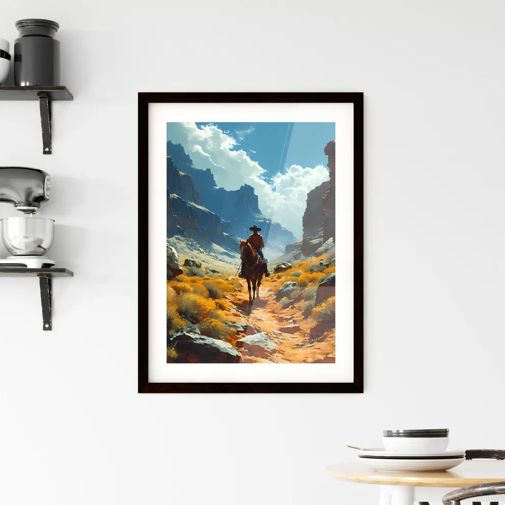 A Poster of de kooning style cowboy  Framed Print