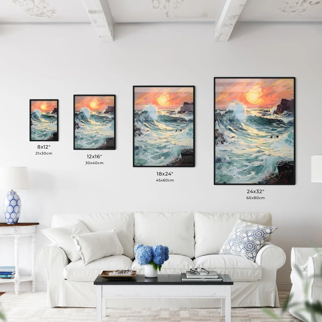 A Poster of breaking ocean wave falling - A  - Kitchen Hangings