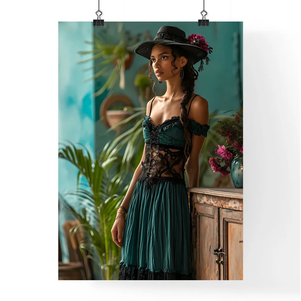 A Poster of Boho Green Minimalist poster pai Poster