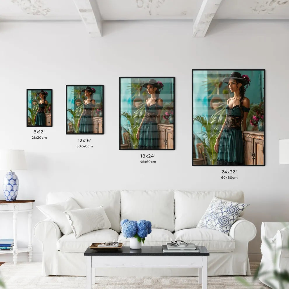 A Poster of Boho Green Minimalist poster pai - Kitchen Hangings