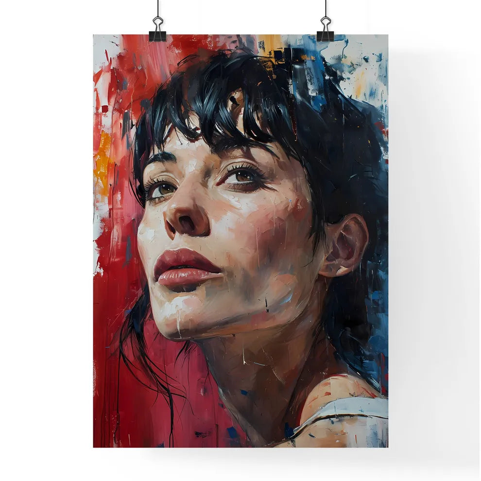 A Poster of painted portrait of woman in bed Poster