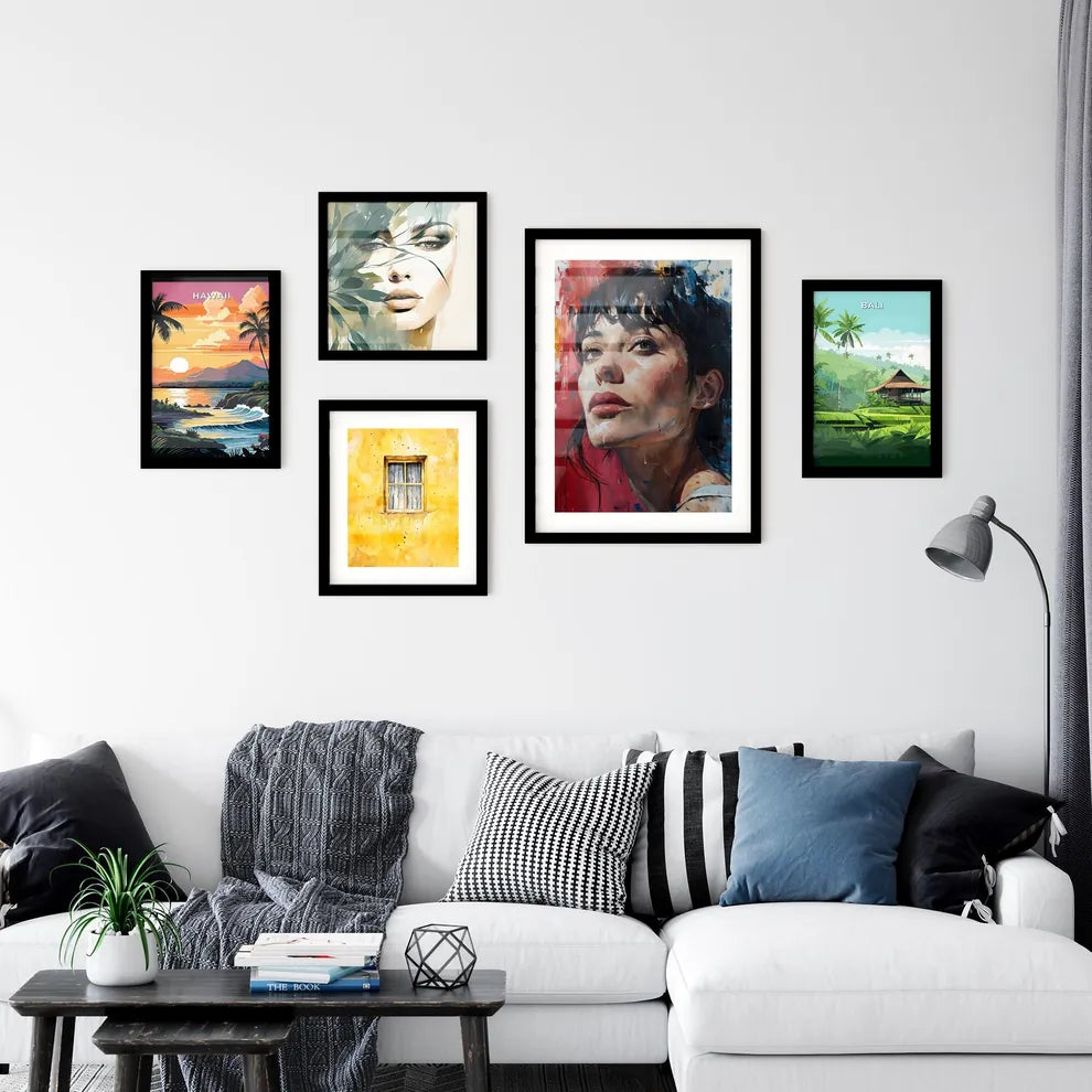 A Poster of painted portrait of woman in bed Wall Art