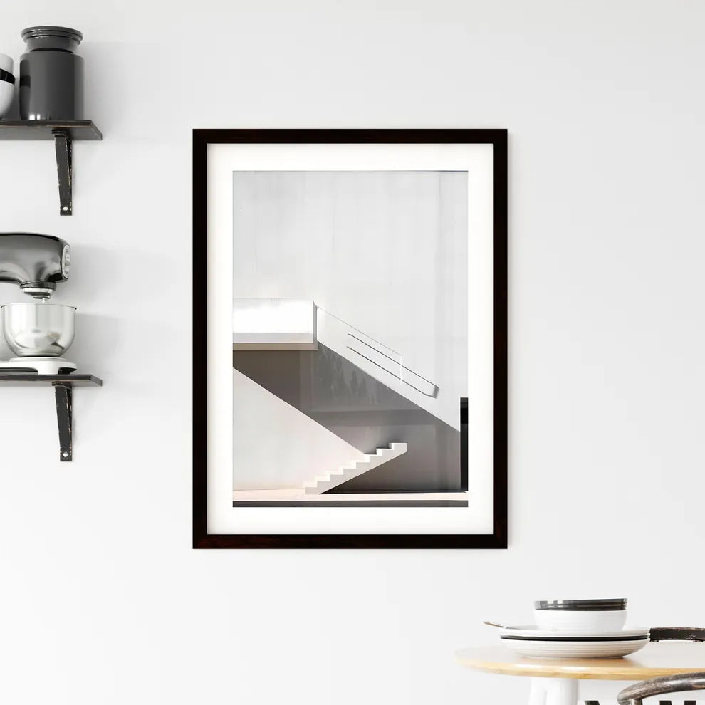 A Poster of diminished minimalism art - A Wh Framed Print