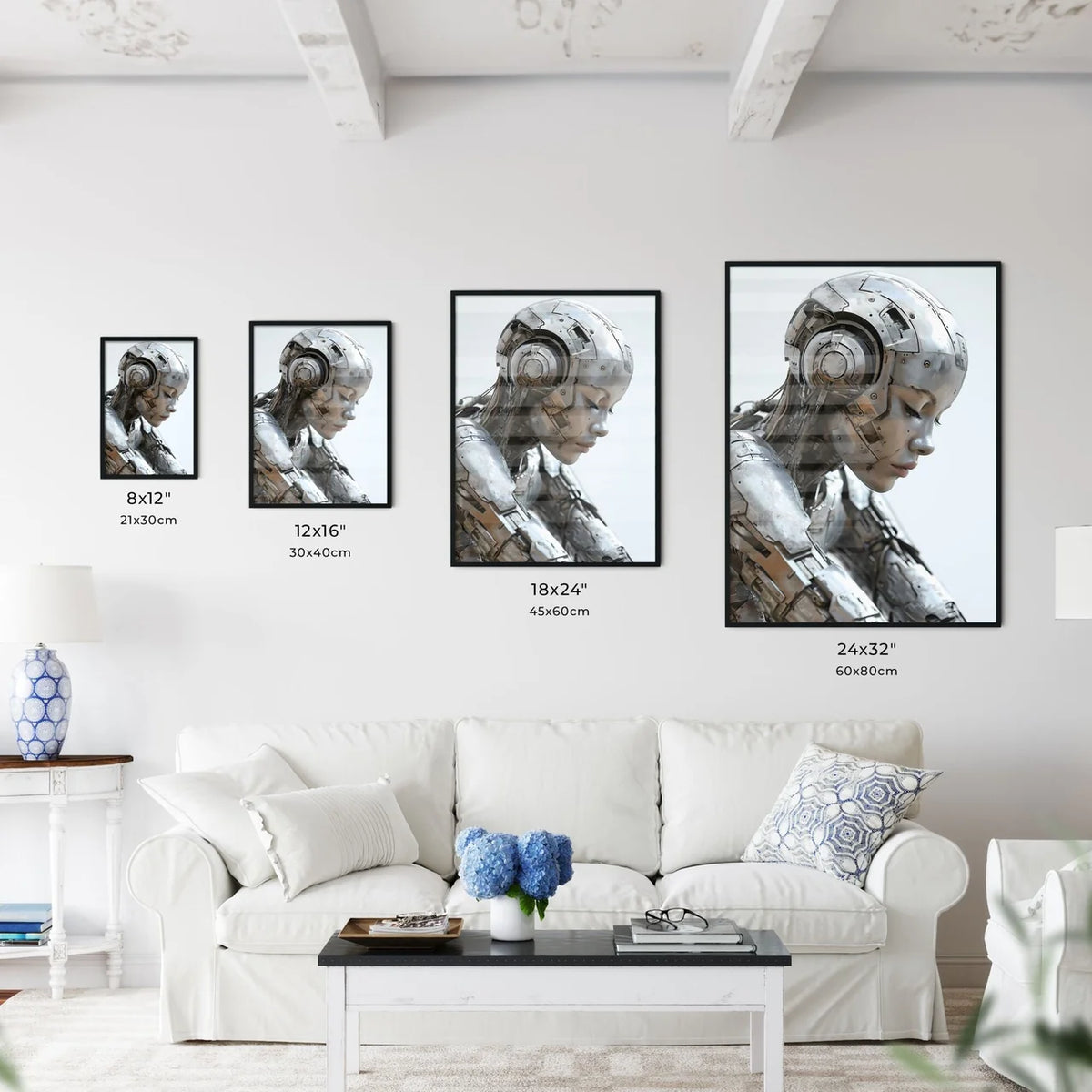 A Poster of a woman wearing chrome reflectiv - Kitchen Hangings