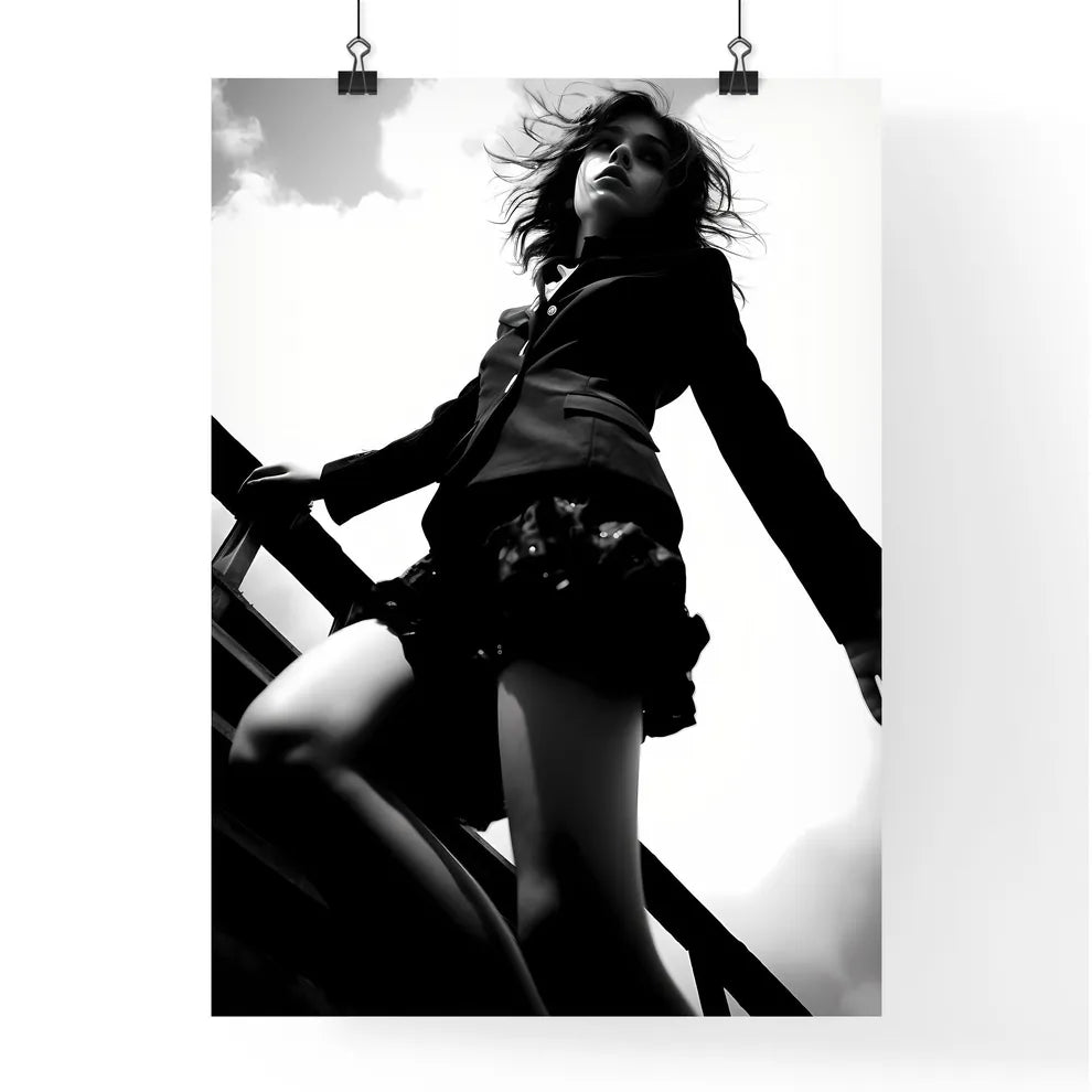 A Poster of girl model shooting low angle sh Poster