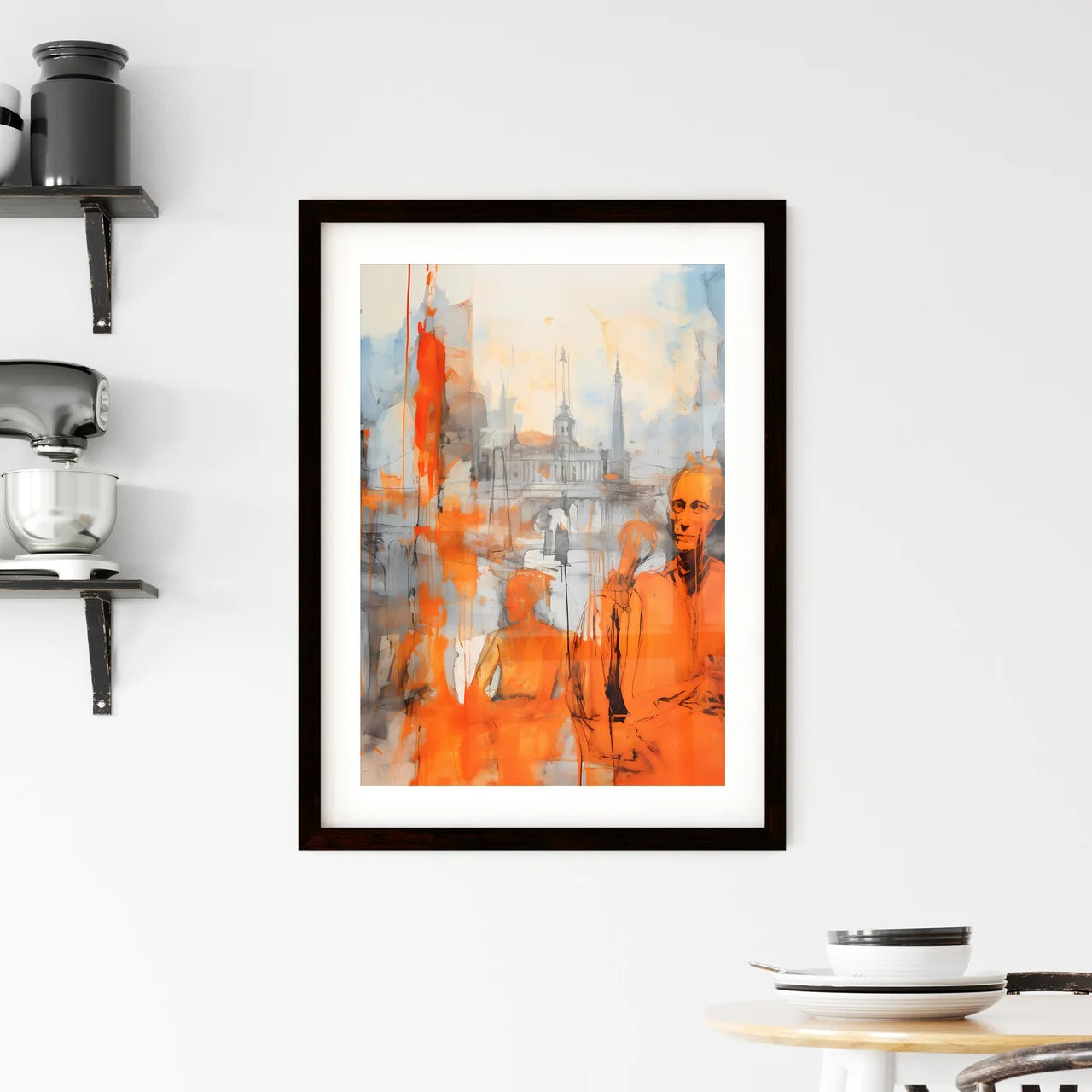 A Poster of orange juice - A Painting Of A Man And A Woman Custom Print