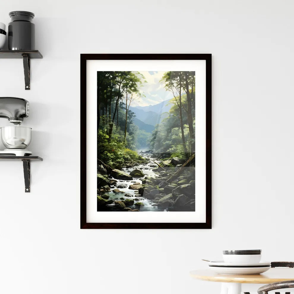 A Poster of Great Smoky Natinal Park - A Riv Framed Print