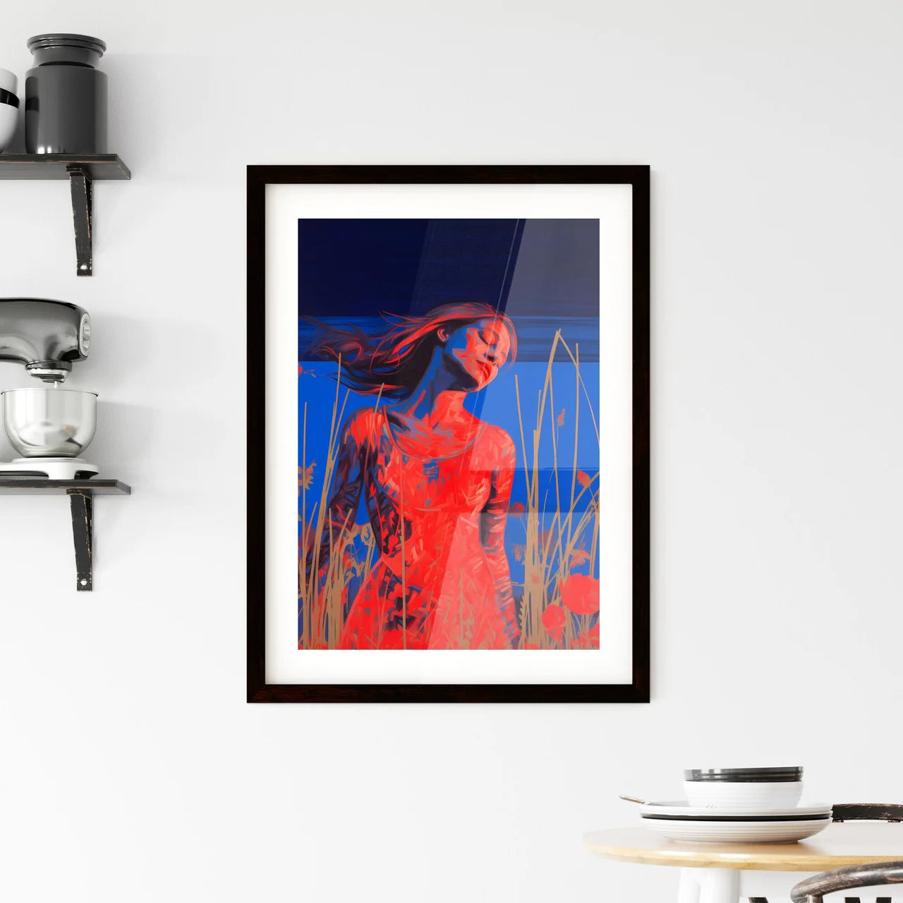 A Poster of inverted infrared - A Woman In A Framed Print