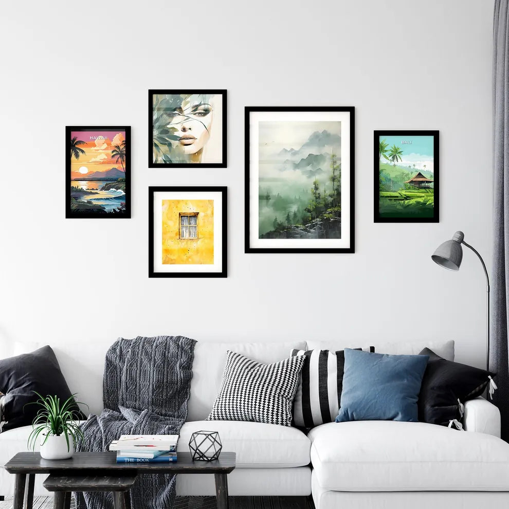 A Poster of painting of mountain side in spr Wall Art