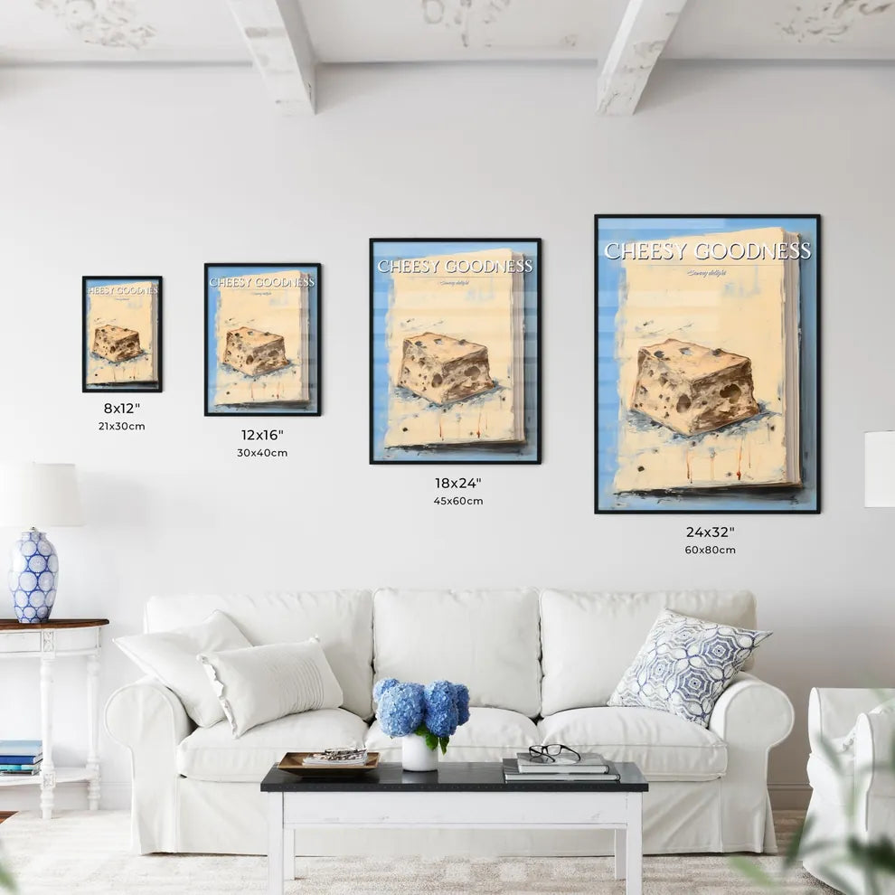 A Poster of Gorgonzola cheese on beige backg - Kitchen Hangings