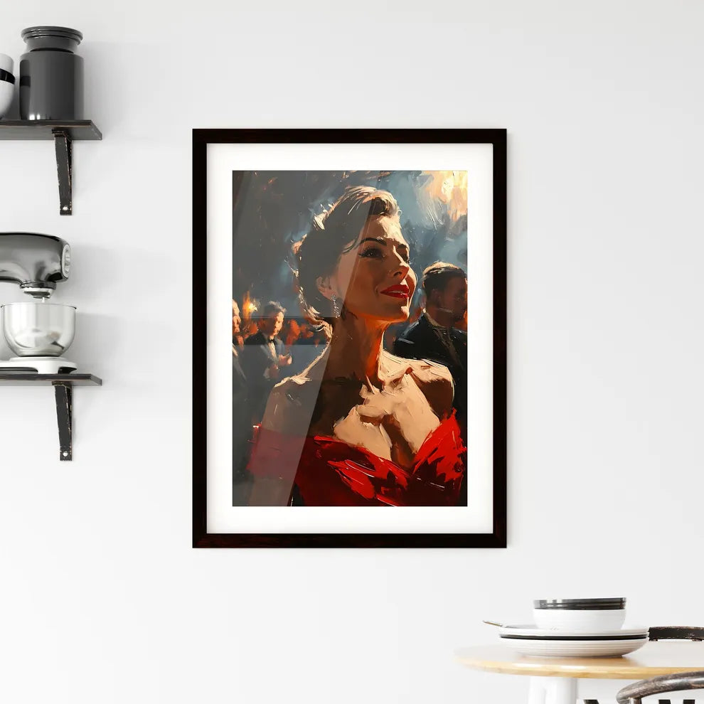 A Poster of French cancan dancers in Moulin  Framed Print