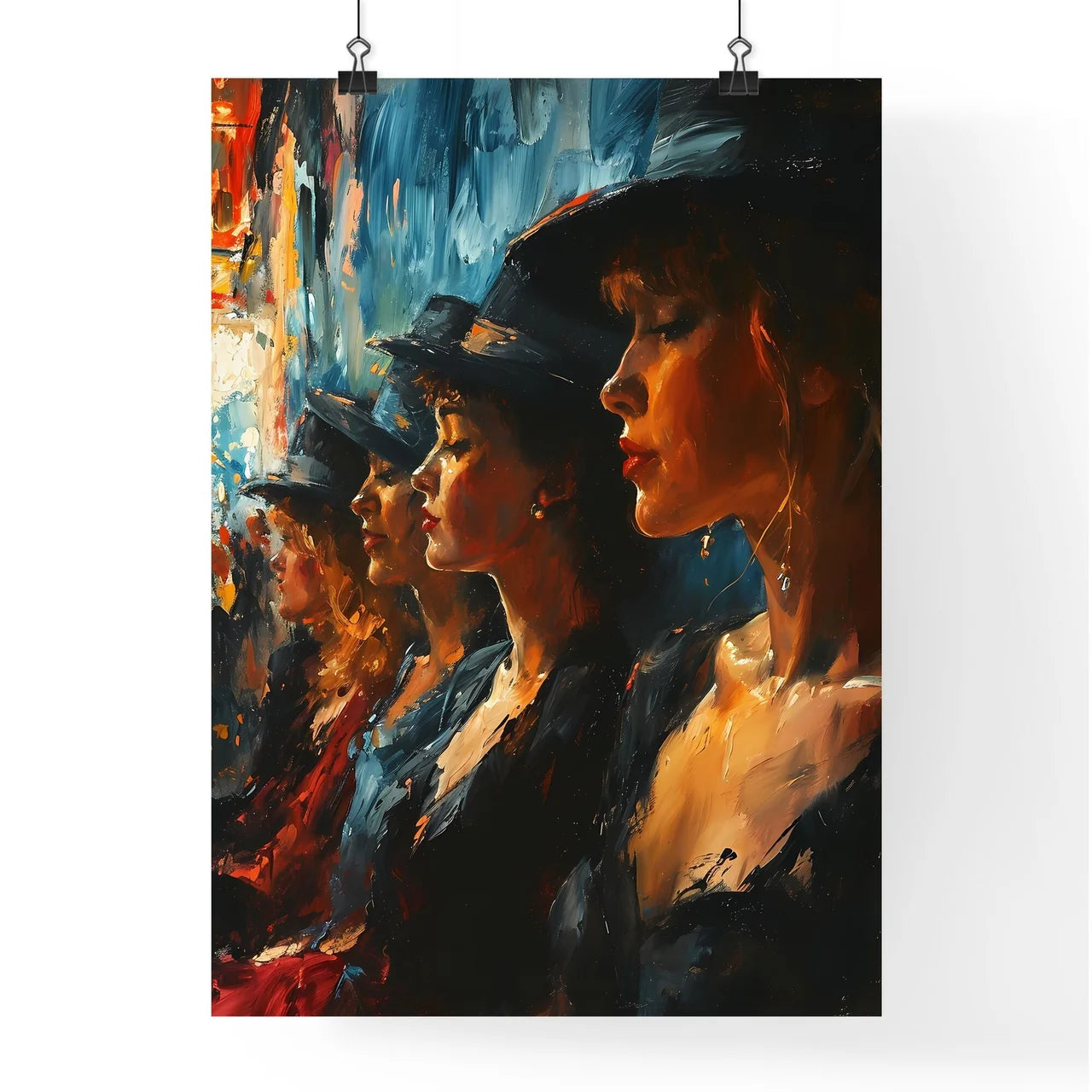 A Poster of French cancan dancers in Moulin  Poster